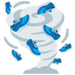 tornado and running shoe