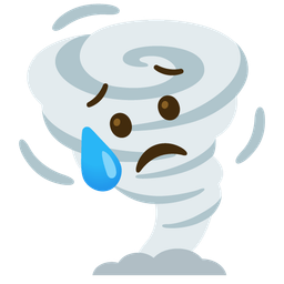 tornado and sad but relieved face