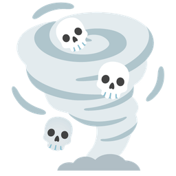 tornado and skull