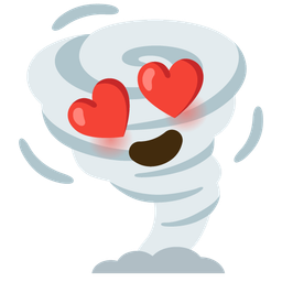 Tornado and Smiling face with heart-eyes