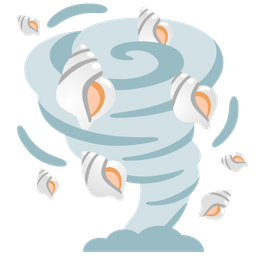 tornado and spiral shell