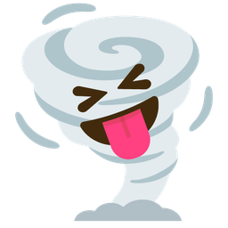 Tornado and Squinting face with tongue