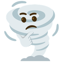 tornado and thinking face