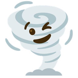 Tornado and Winking face
