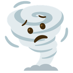 tornado and worried face