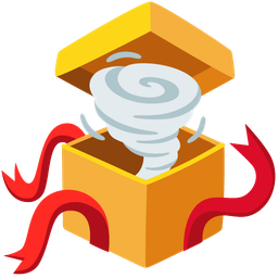 tornado and wrapped gift