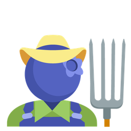 tractor and blueberries