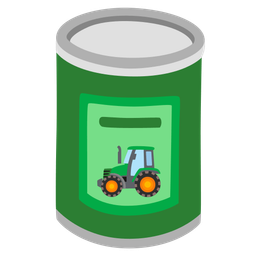 tractor and canned food