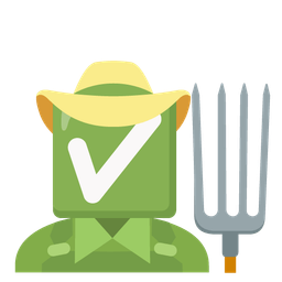 tractor and check mark button