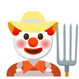 tractor and clown face