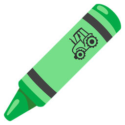 tractor and crayon