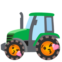Tractor and Face blowing a kiss