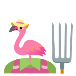 tractor and flamingo