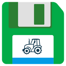 tractor and floppy disk