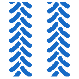 tractor and footprints