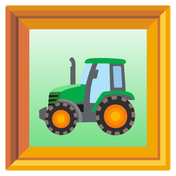tractor and framed picture