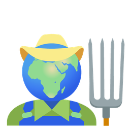 tractor and globe showing Europe-Africa