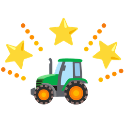 tractor and glowing star