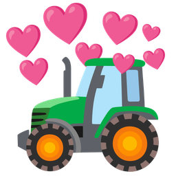 tractor and heart with arrow