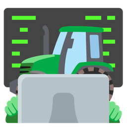 tractor and laptop