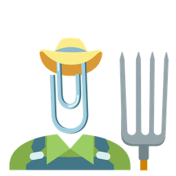 tractor and linked paperclips