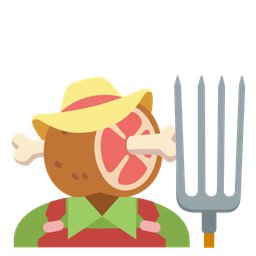 tractor and meat on bone