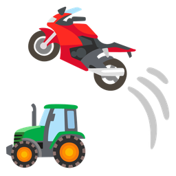 tractor and motorcycle