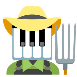 tractor and musical keyboard