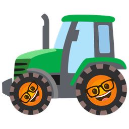 tractor and nerd face
