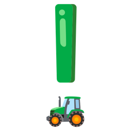 tractor and red exclamation mark