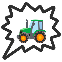 tractor and right anger bubble