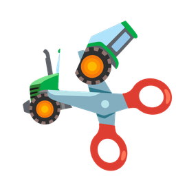 tractor and scissors