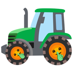 tractor and shushing face