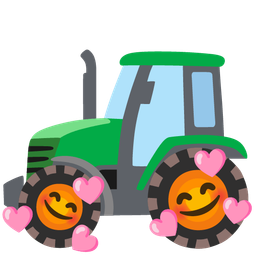 Tractor and Smiling face with hearts