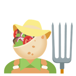 tractor and stuffed flatbread