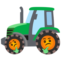 tractor and thinking face