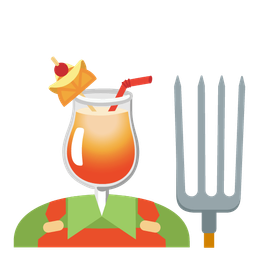 tractor and tropical drink