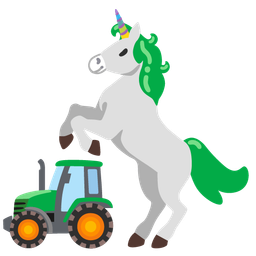 tractor and unicorn