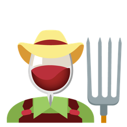 tractor and wine glass