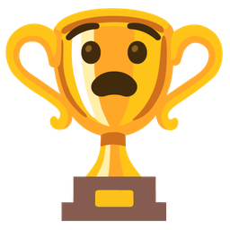 trophy and anguished face