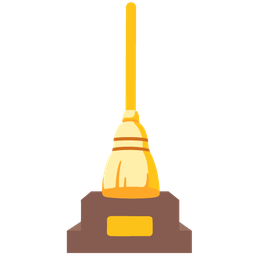 trophy and broom