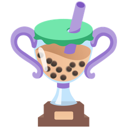 trophy and bubble tea