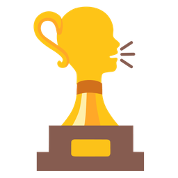 trophy and bust in silhouette