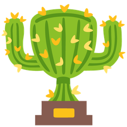 trophy and cactus