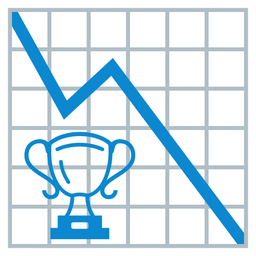 trophy and chart decreasing