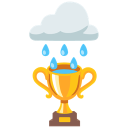 trophy and cloud with rain