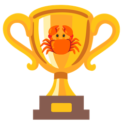 trophy and crab