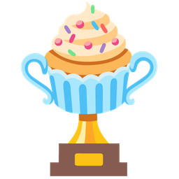 trophy and cupcake