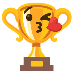 Trophy and Face blowing a kiss