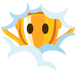 trophy and face in clouds